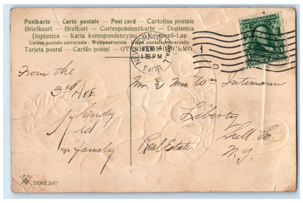 1908 Triplets Babies Milk Fed From The Cow New York NY Posted Antique Postcard