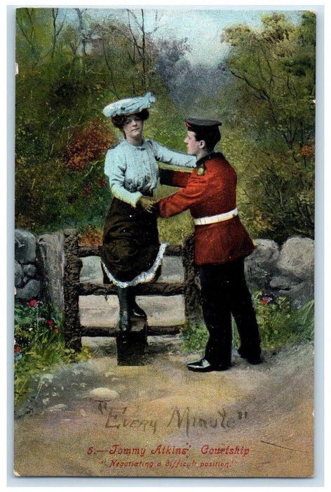 Tommy Atkins Courtship Couple Romance Part 5 Difficult Position Postcard