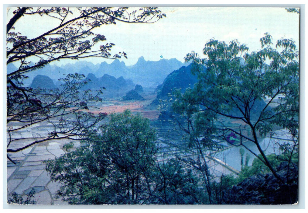 c1950's Scene of Wild Goose Hill at Guilin China Posted Vintage Postcard