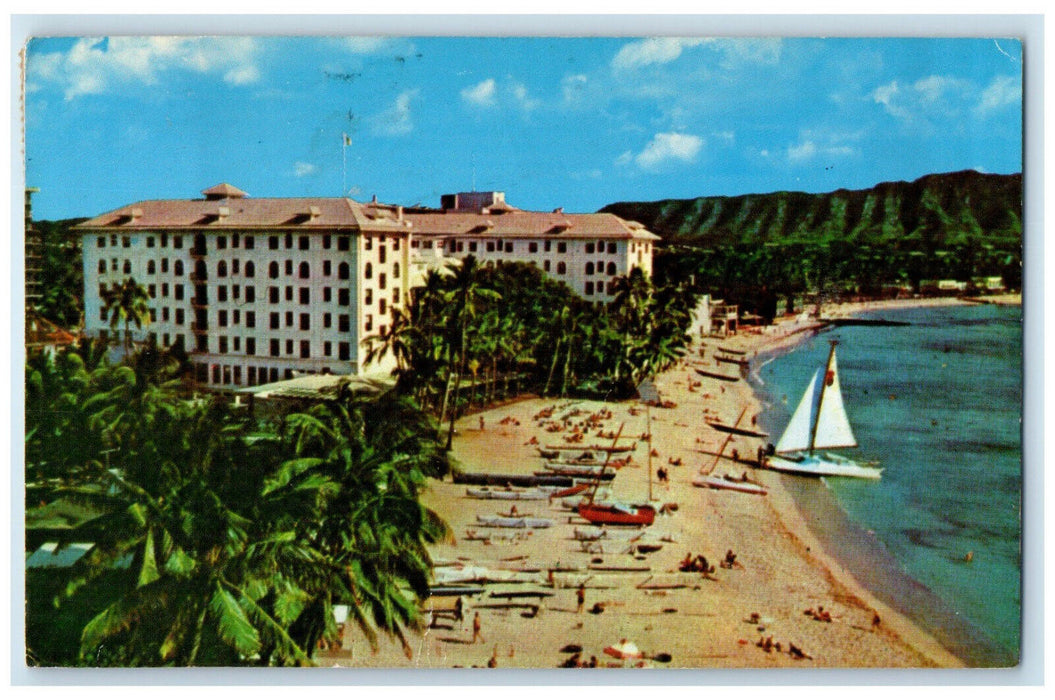 1966 Moana Sheraton Hotel Hawaii Beach Waikiki Hawaii Vintage Postcard