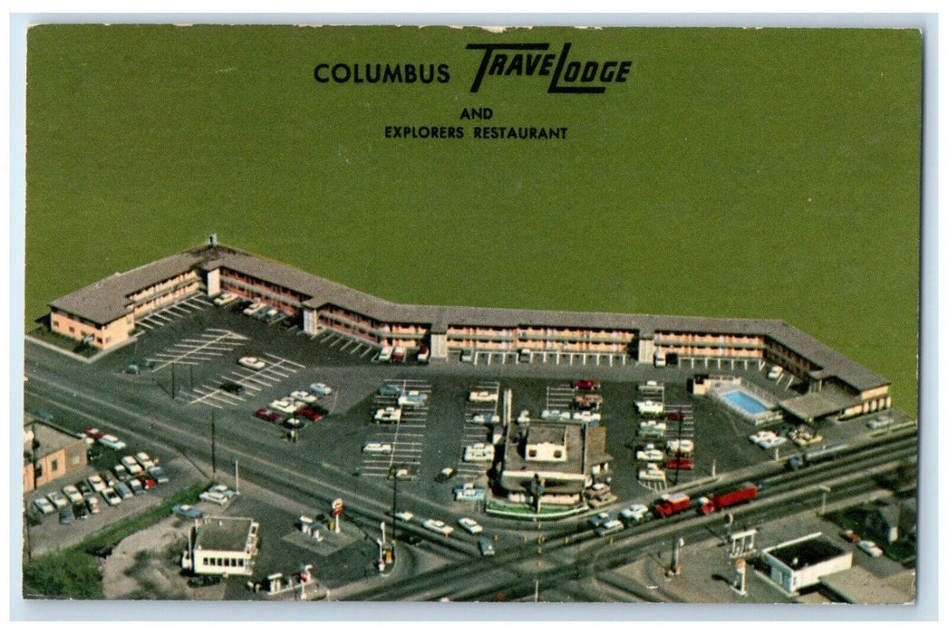 Aerial View Of Columbus Travel Lodge Restaurant Columbus Ohio OH Postcard