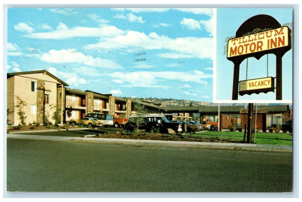 1984 Tillicum Motor Inn Motel Cars Roadside The Dalles Oregon OR Posted Postcard