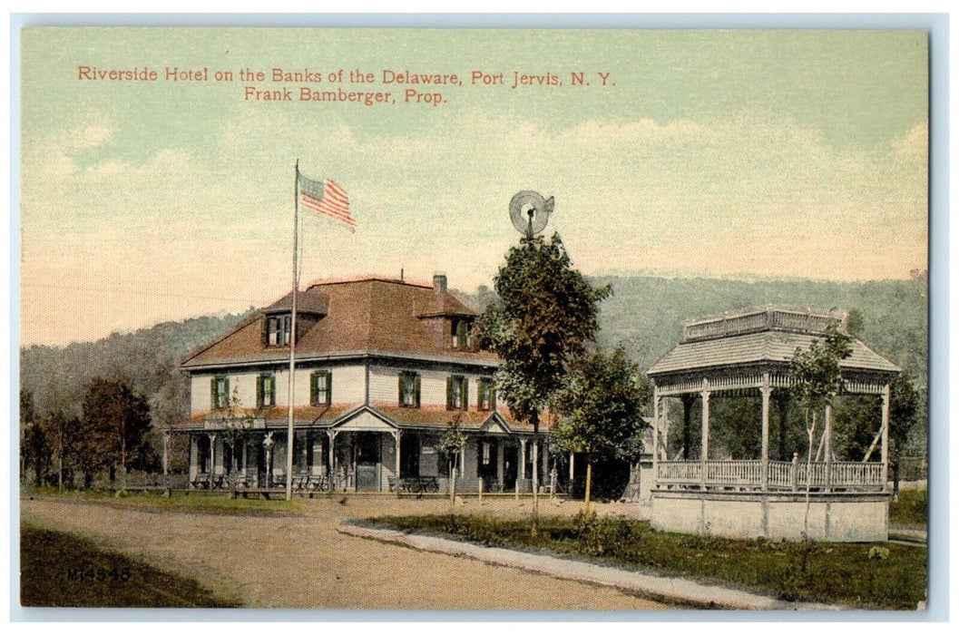 c1910 Riverside Hotel Banks Delaware Port Jervis New York NY Unposted Postcard