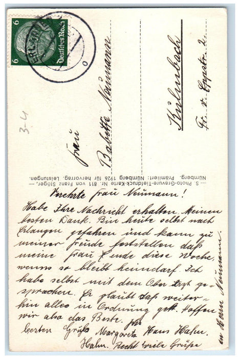 c1940's University Women's Clinic in Erlangen Bavaria Germany Postcard