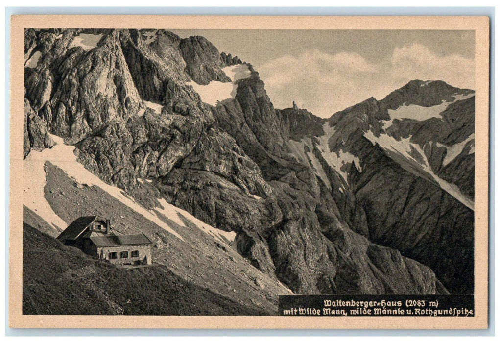 c1930's Wilde Mann Milde Mannle Waltenberger House Oberstdorf Germany Postcard