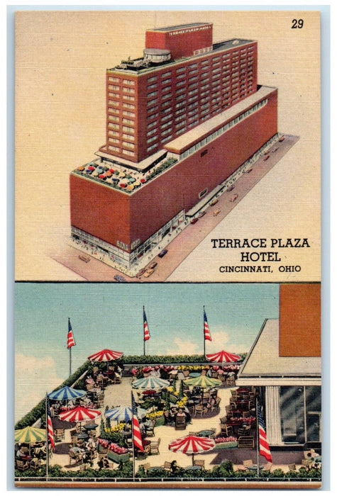 c1950's Terrace Plaza Hotel Cincinnati Ohio OH, Dual View Vintage Postcard