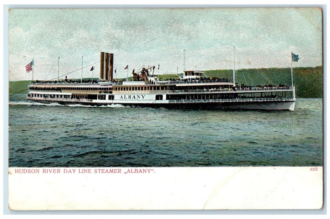 1905 Hudson River Day Line Steamer Albany Cruise Ship New York Unposted Postcard