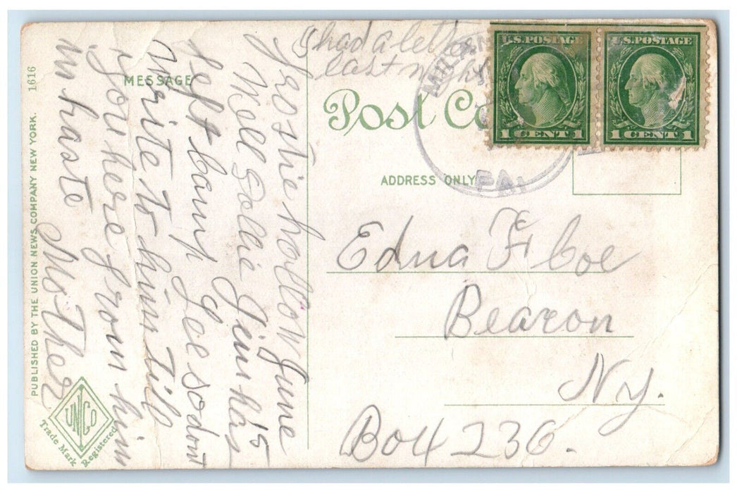 1910 Scene Along Erie RR Station Railroad Wellsville New York NY Posted Postcard