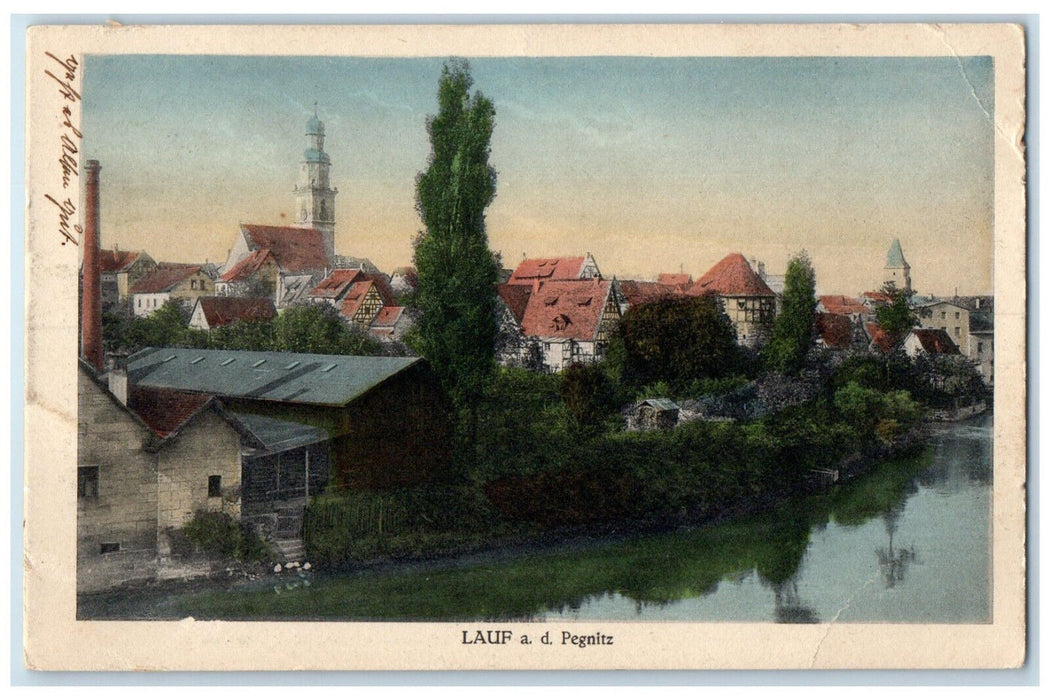 1925 Scene at Run on the Pegnitz Nuremberg Germany Posted Vintage Postcard