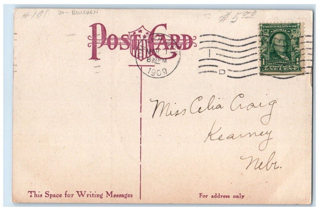 1909 Billiken Grin And Begin To Win Omaha Nebraska NE Posted Antique Postcard