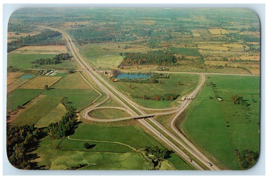 c1960 Indiana Toll Road Toll Scenic Northern Indiana La Porte Indiana Postcard