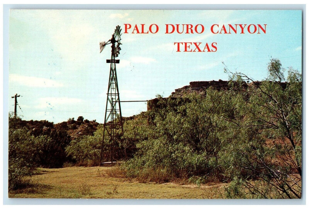 c1960 Wind Mill Colorful Paul Green's Musical Palo Duro Canyon Texas TX Postcard