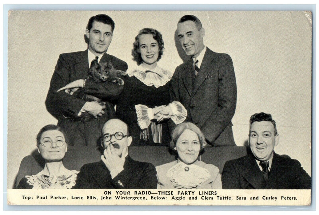 1937 Radio Party These Party Lines Pepsin Monticello Illinois IL Posted Postcard