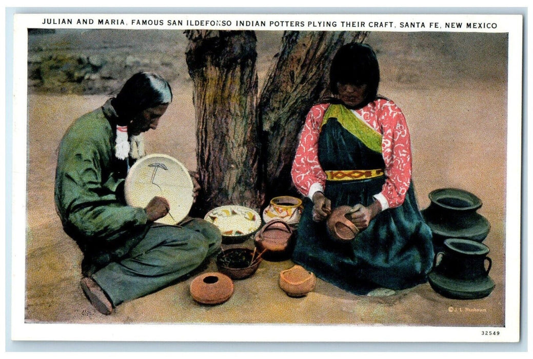 c1920 Julian Maria San Ildefonso Indian Potters Santa Fe New Mexico NM Postcard