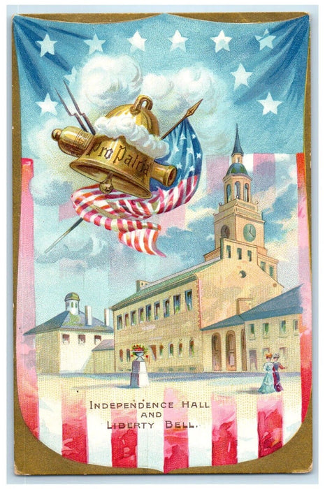 Fourth Of July Independence Hall And Liberty Bell Tuck's Embossed Postcard