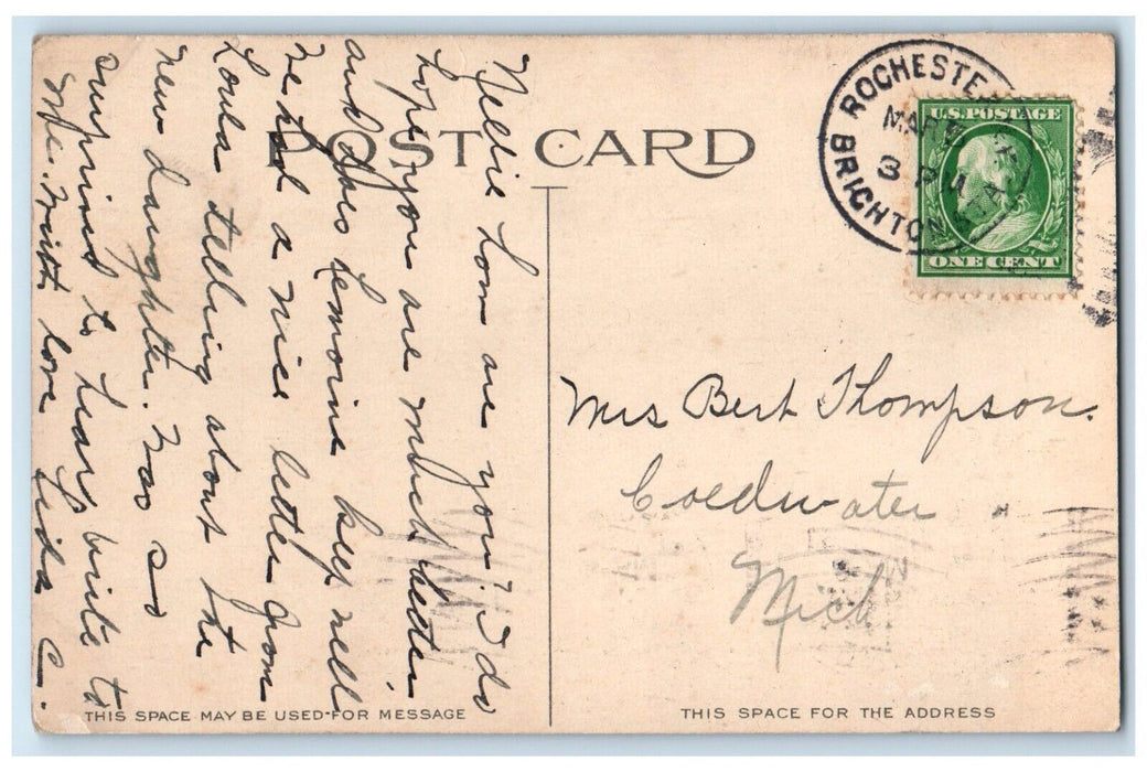 1910 Driving Park Avenue Bridge Lower Falls Distance Rochester New York Postcard