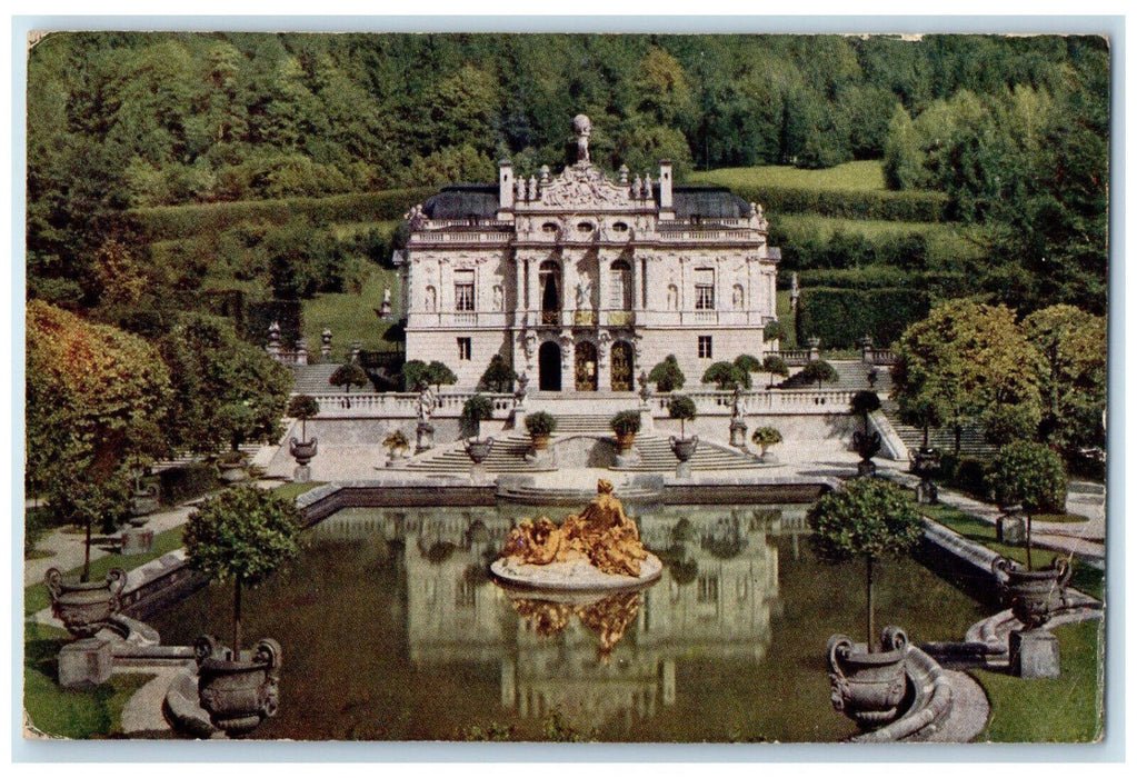 1925 Monument at Linderhof Palace Etta Germany Vintage Posted Postcard