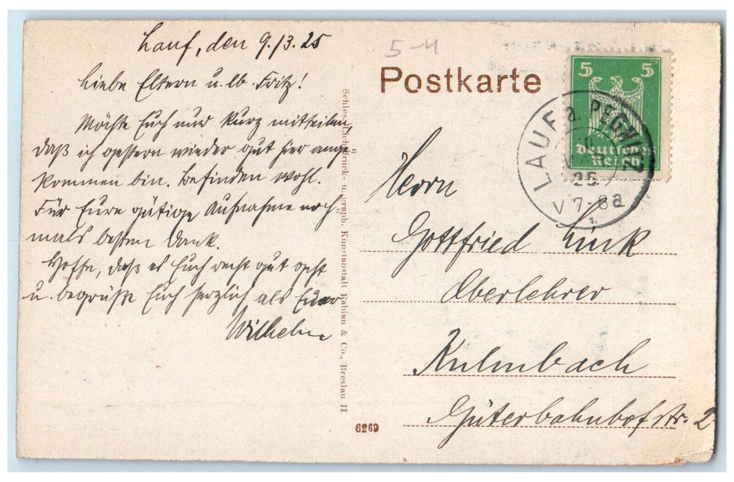 1925 Lot at Pegnitz Lauf an der Pegnitz Germany Vintage Posted Postcard