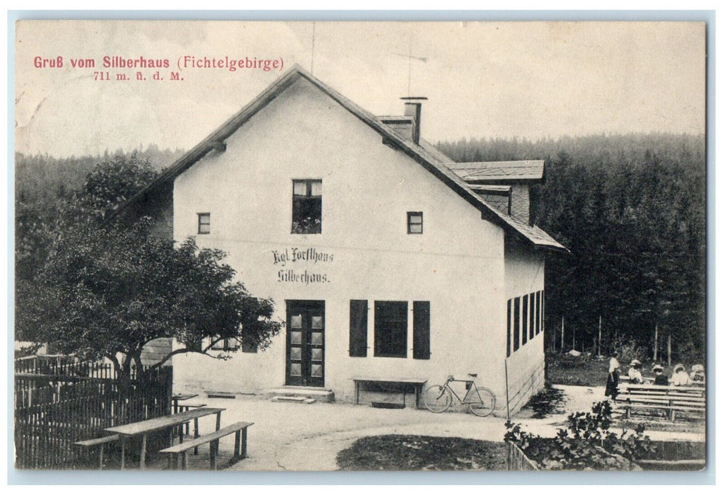 c1910 Greetings from the Silberhaus Fitchtel Mountains Germany Postcard