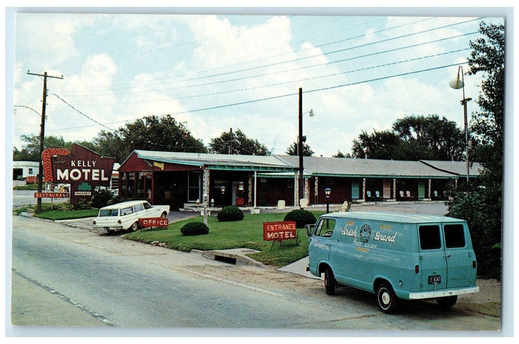 c1950's Kelly Motel Car Bus Roadside Shamrock Texas TX Unposted Vintage Postcard