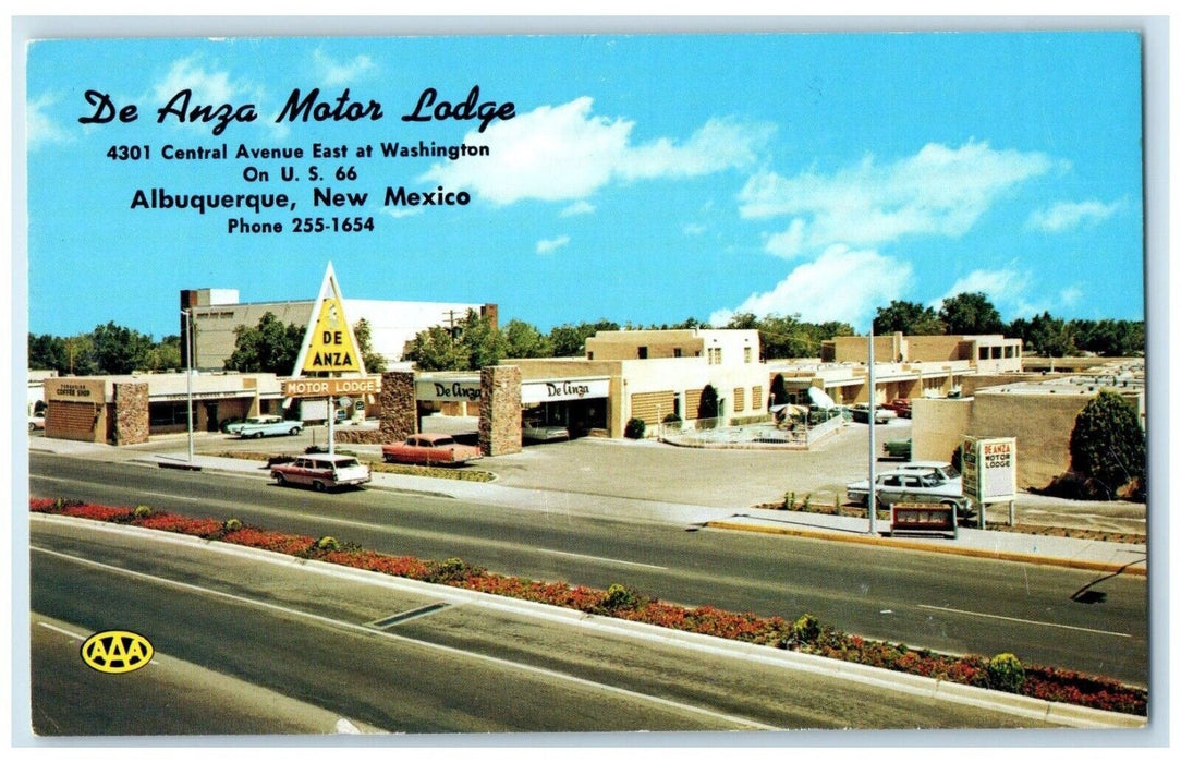 c1960's De Anza Motor Lodge Cars Albuquerque New Mexico NM Vintage Postcard