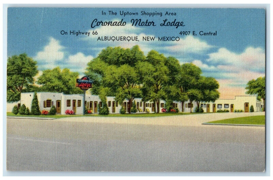 c1950's Coronado Motor Lodge Albuquerque New Mexico NM Vintage Postcard