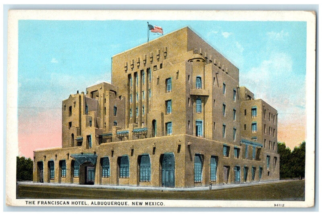 c1930's The Franciscan Hotel Building Albuquerque New Mexico NM Vintage Postcard
