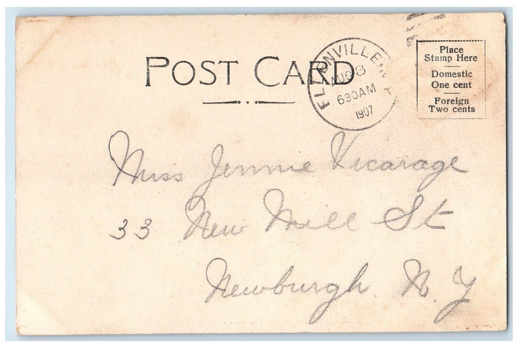 1907 Canal St Holmes Block Buildings Ellenville New York Posted Antique Postcard