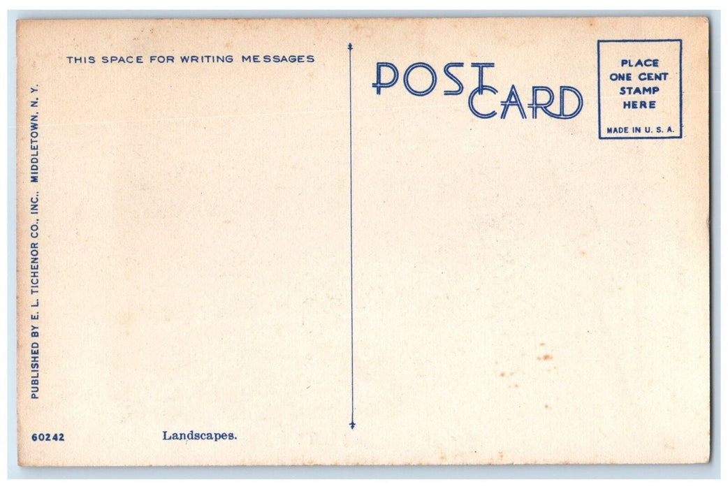 c1940 Greetings From Liberty New York Horse Carriage Farmers Animals NY Postcard