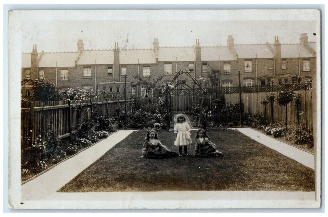Children Station Garden Enfield Palmers Green United Kingdom RPPC Photo Postcard
