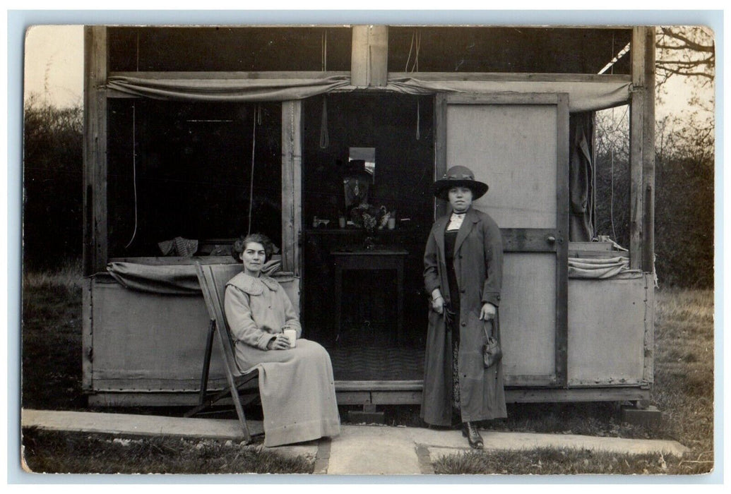 c1910's Women's Store Shack England United Kingdom RPPC Photo Antique Postcard