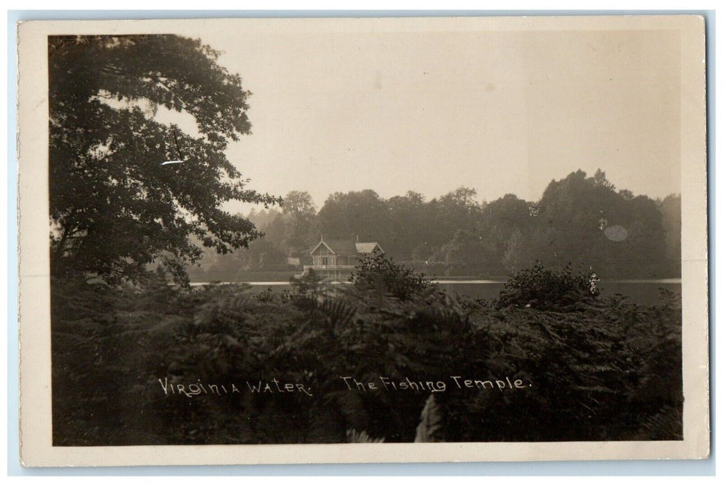 c1910's View Of Virginia Water The Fishing Temple England UK RPPC Photo Postcard