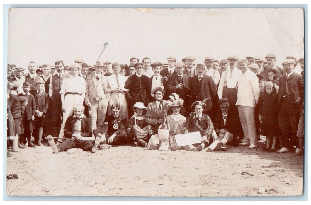 c1910's White Coons Theatre Costumes England UK RPPC Photo Antique Postcard