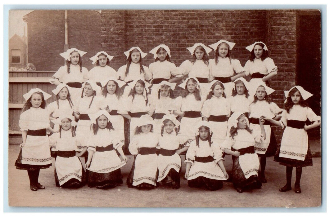 c1910's Girls Theatre Play Costume England United Kingdom UK RPPC Photo Postcard