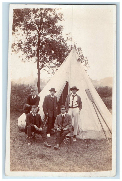 c1910's Teepee Camping England United Kingdom UK RPPC Photo Antique Postcard