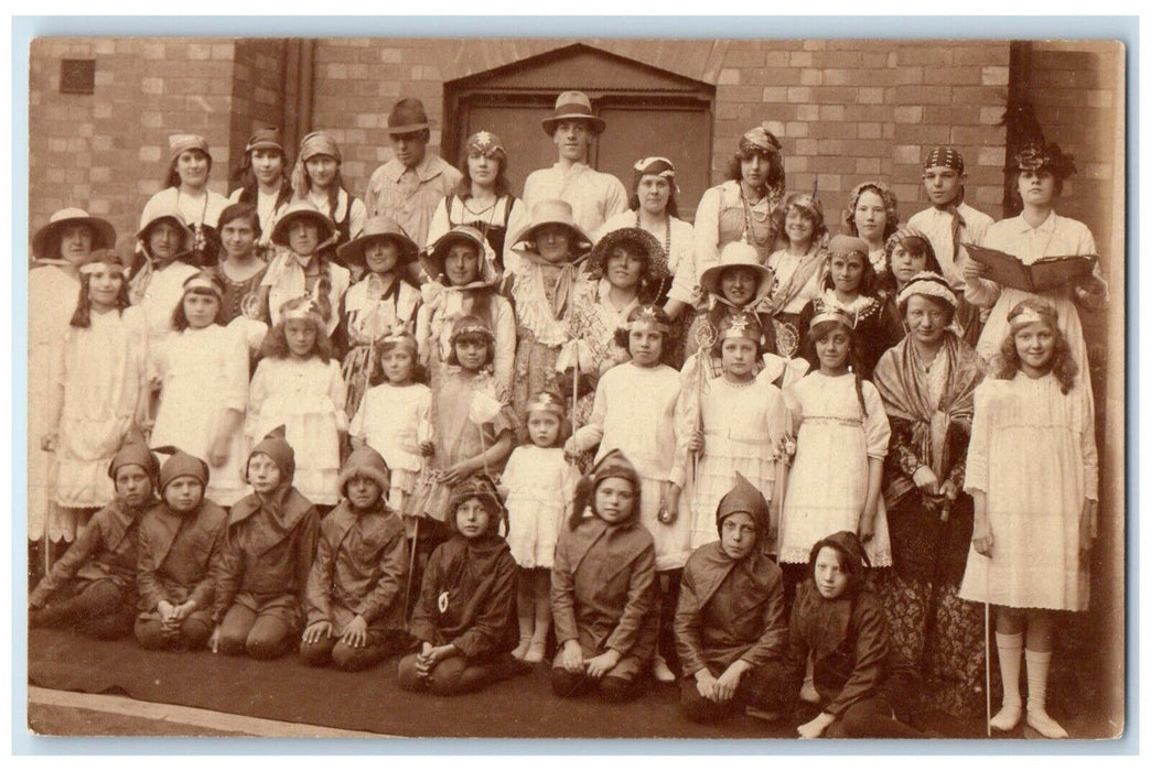 Children Theatre Costumes Gypsy England United Kingdom UK RPPC Photo Postcard