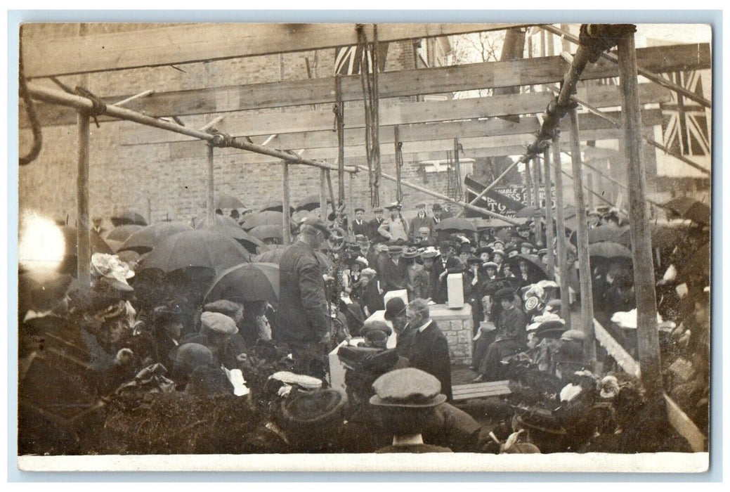 c1910's Cornerstone Laying Ceremony Construction England UK RPPC Photo Postcard