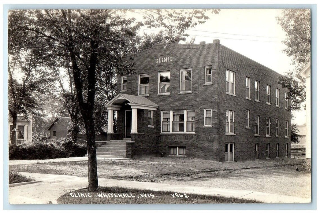 c1930's Health Clinic Building View Whitehall Wisconsin WI RPPC Photo Postcard