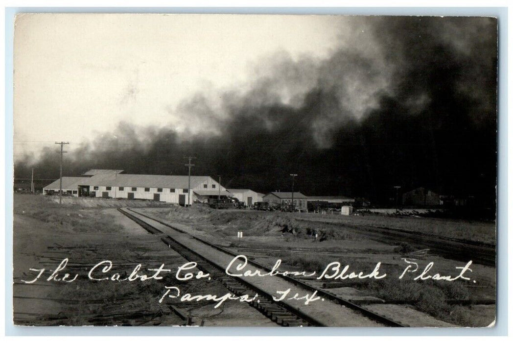 1929 Cabot Co. Carbon Black Plant View Pampa Texas TX RPPC Photo Postcard