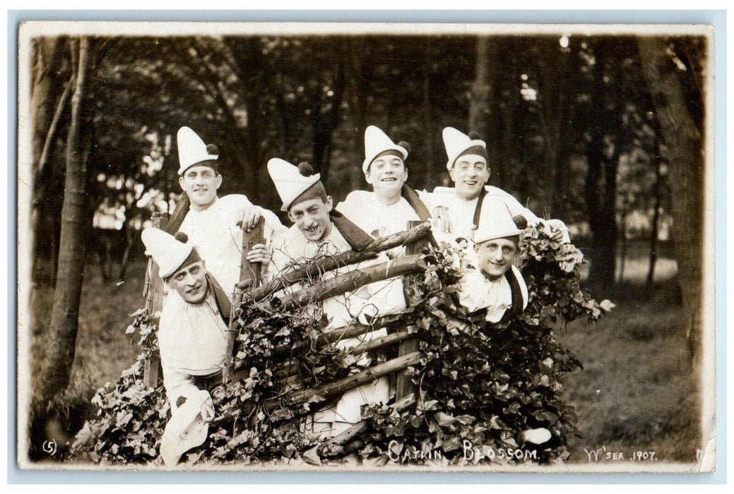 c1910's Boys Catlin Blossom Customes Withernsea England UK RPPC Photo Postcard