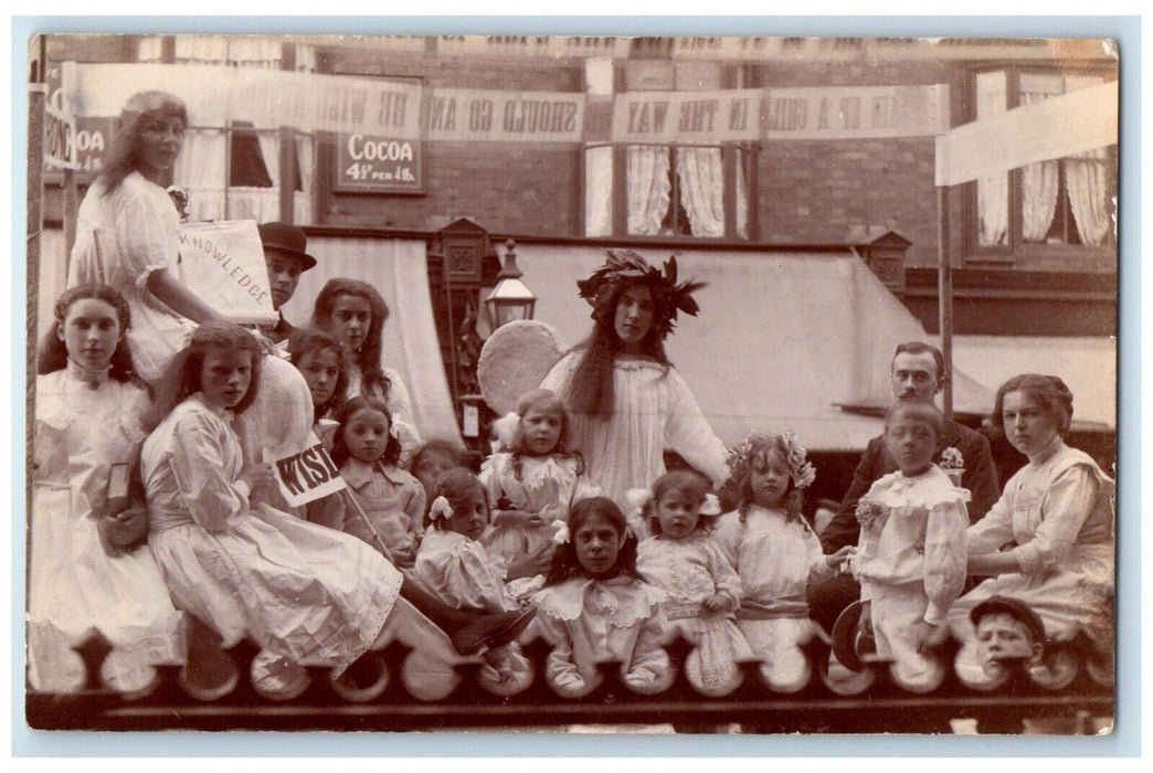 c1910s Float Parade Costumes Cocoa England United Kingdom UK RPPC Photo Postcard