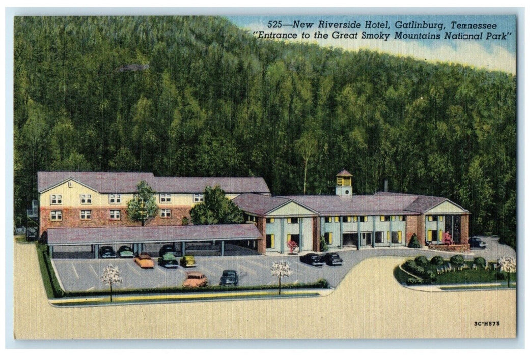 c1930's View Of New Riverside Hotel Gatlinburg Tennessee TN Vintage Postcard