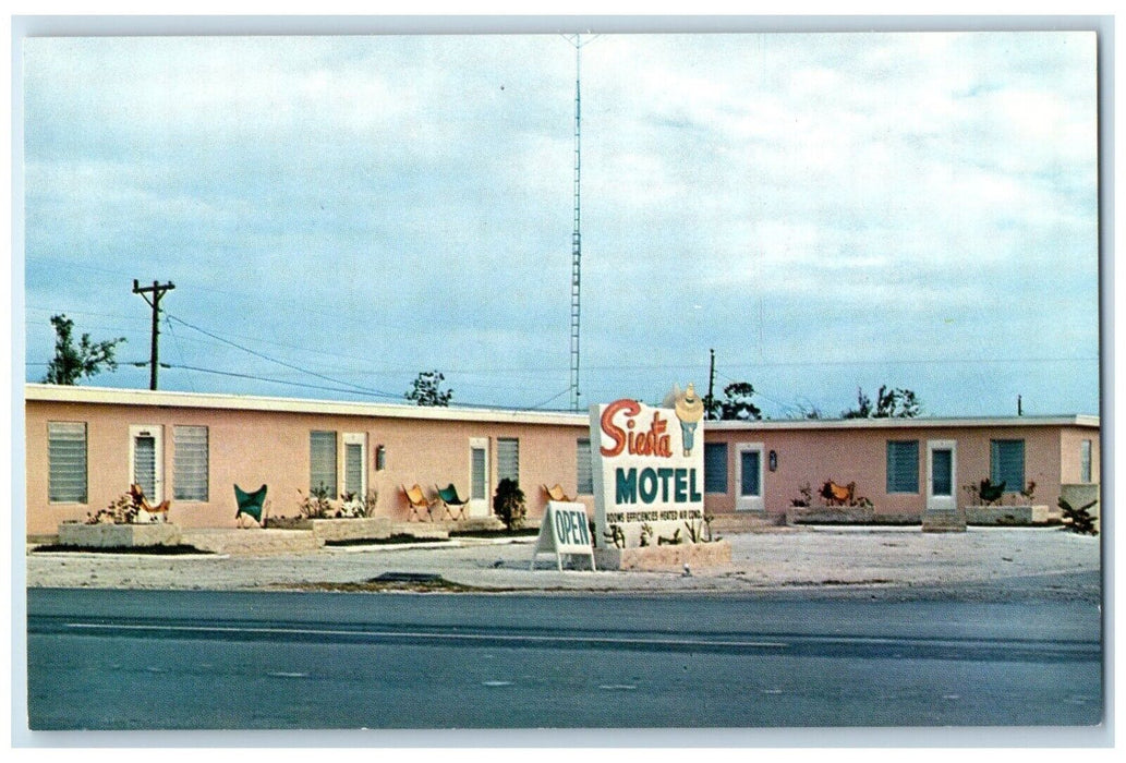 c1950's Siesta Motel Roadside Marathon Florida FL Posted Vinage Postcard