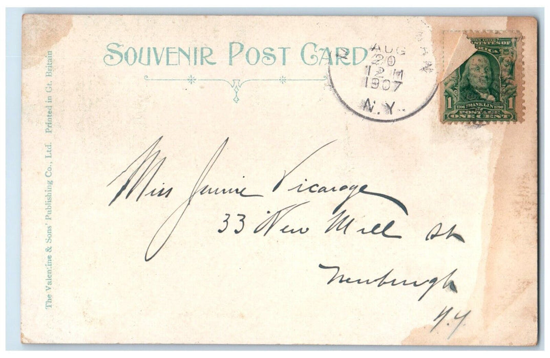 1907 Hilly Second Street Newburgh New York NY Posted Antique Souvenir Postcard