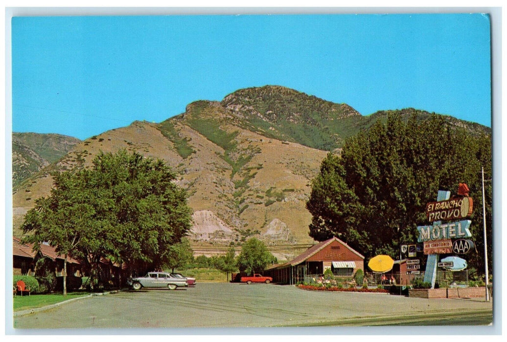 c1960's El Rancho Roadside Cars Provo Motel Provo Utah UT Vintage Postcard