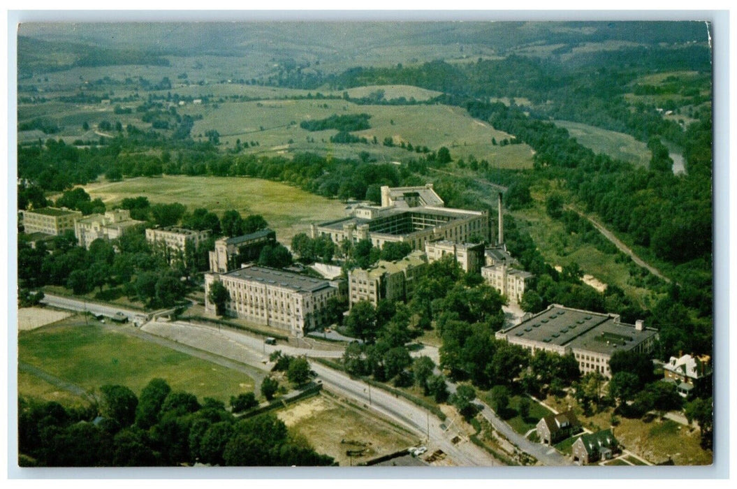 1960 Aerial View Virginia Military Institute Lexington VA Natural Color Postcard