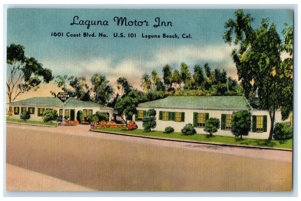 c1950's Laguna Motor Inn Motel Roadside Laguna Beach California CA Postcard