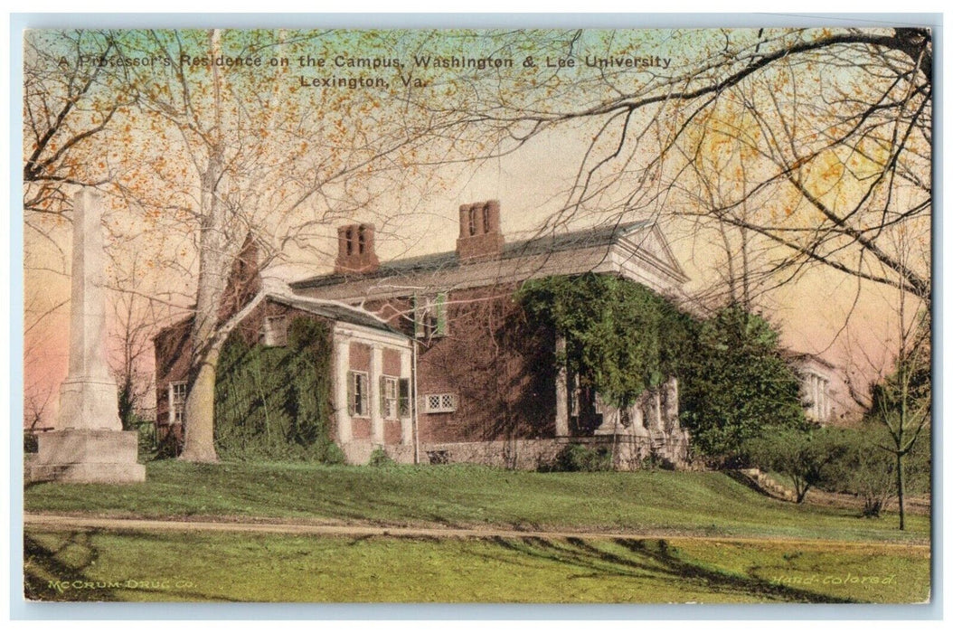 c1940 Professor Residence Washington Lee University Lexington Virginia Postcard