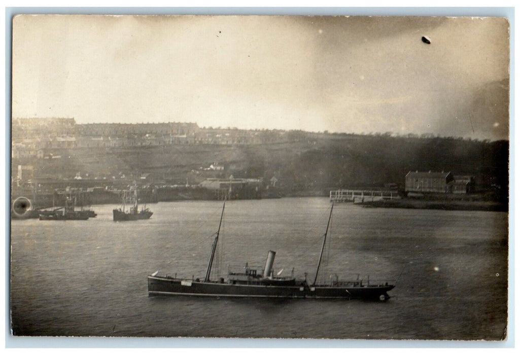 c1910's Steamer Ship Scene Exeter England United Kingdom UK RPPC Photo Postcard