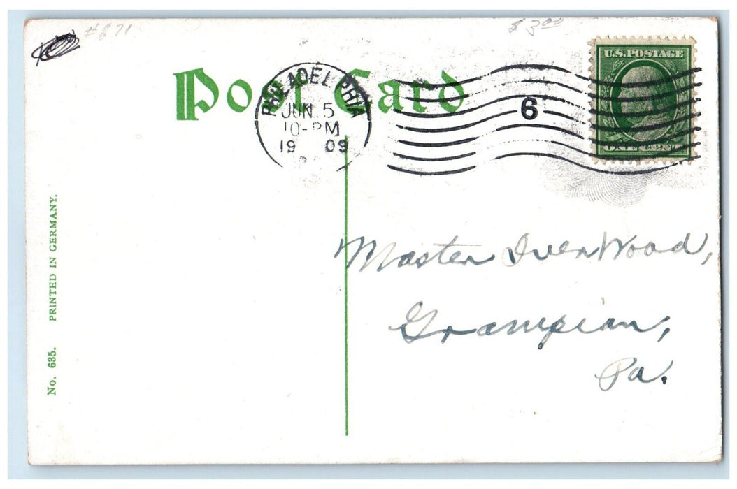 1909 Philadelphia Belmont Mansion Fairmont Park Pennsylvania PA Vintage Postcard